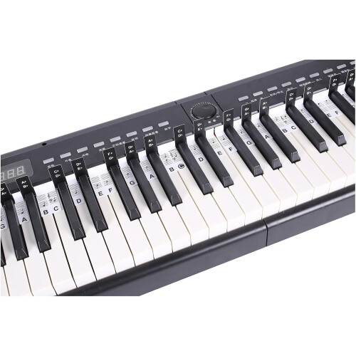 Electronic Piano Keyboard Sticker Removable Notes Manual for Beginners, Color-Coded, Compatible with Standard 61-Key Keyboards 1