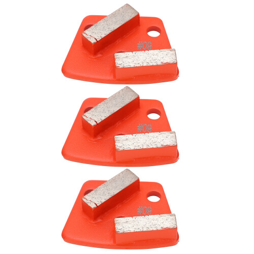 3 pezzi di piaste diamantate trapezoidali grana 60# mandarino 1