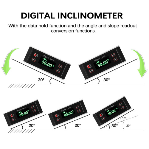 4*90 Wasserfester Digital Neigungsmesser mit LCD-Display und Datenhaltefunktion 1