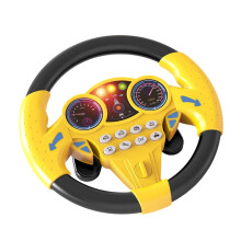 Interactive Kids Steering Wheel with Sound Effects for Creative Play Compatible with All Car Models, Yellow