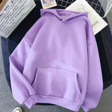 (Purple, 3XL) Ladies Women Hoodies Hooded Oversize Jumper Loose Long Sweatshirts Plain Sleeve