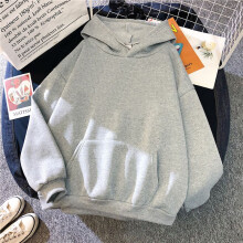 (Grey, 3XL) Ladies Women Hoodies Hooded Oversize Jumper Loose Long Sweatshirts Plain Sleeve