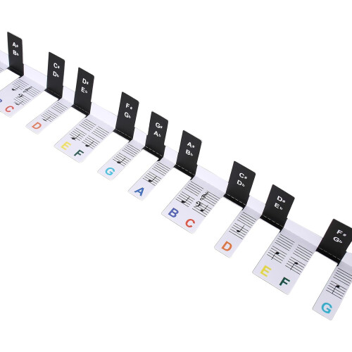 Removable Piano Keyboard Stickers for 88 Keys, Color-Coded Note Labels for Beginners, Learning and Practice 1