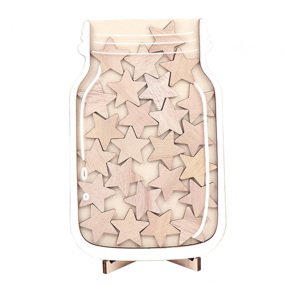 Reward Jar with Stars Decor for Boys and Girls, Wooden Potty Training Tool, Incentive Glass Reward Stars for Kids