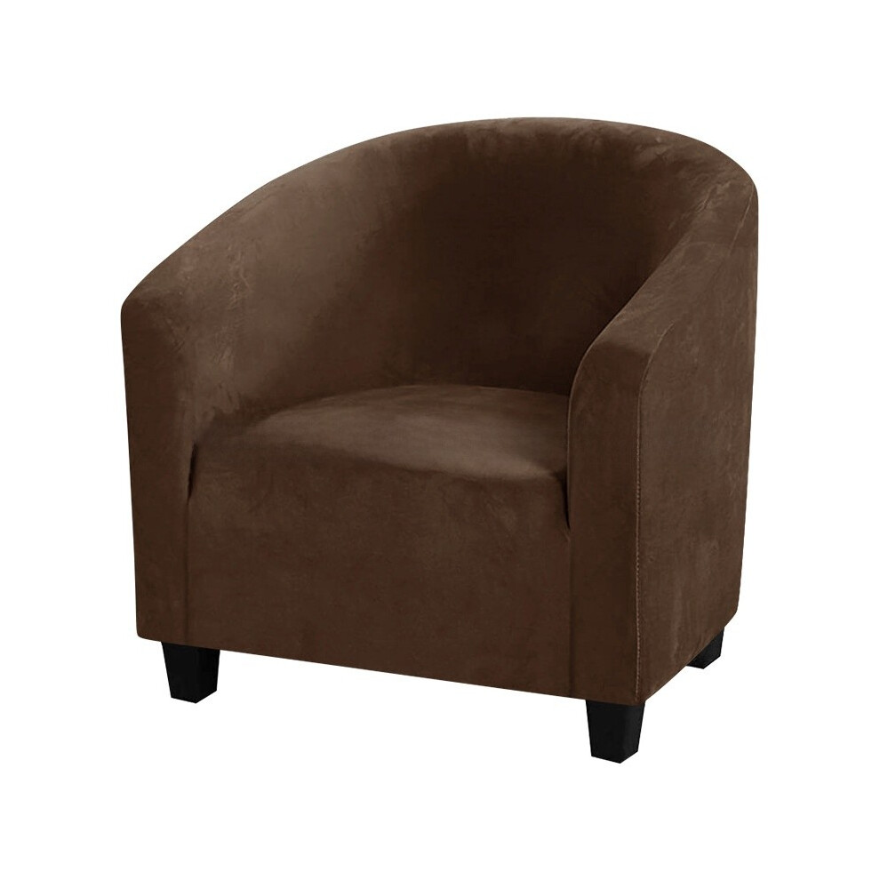 (Dark Coffee)Canapé housse ultra douce tissu design couleur unie haute élasticité et antidérapant