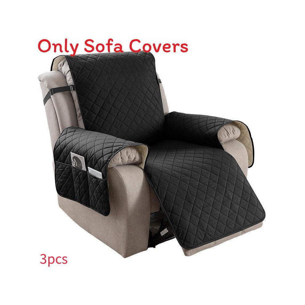 (Black,3 Seat)Housse de canapé simple double triple place couleur unie pour chaise résistante aux taches
