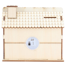 Salvadanaio in legno Villa 33mAh 3x LR41 14.8x14x13.8cm Legno