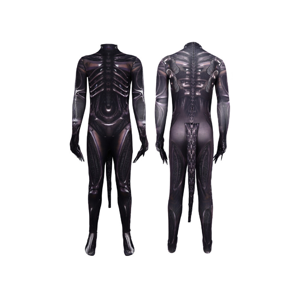 (Unique, Kid 150) Romulus Alien Cosplay Xenomorph Predator Jumpsuit Adult Costumes Bodysuits Kids