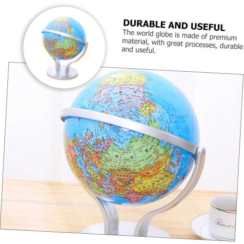 Large Table Geographic Globe - Educational ABS Blue World Globe for Desktop Teaching, 12-Inch Diameter 2