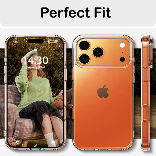 (iPhone 17 Pro) Case For iPhone 17 Pro Max, Clear Thin Transparent Silicone Gel Cover Case for iPhone 17 Pro Max (CLEAR) 2