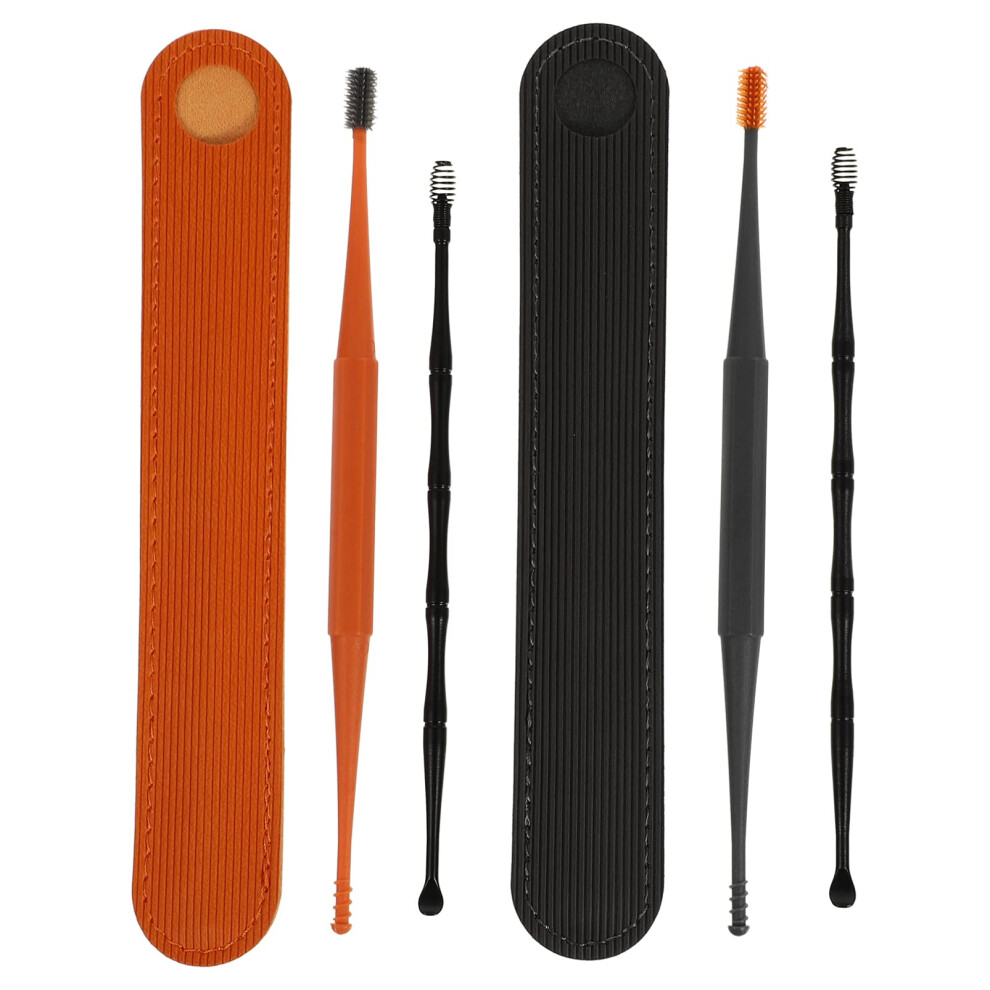2-Piece Ear Cleaner Set with Ear Scoops and Storage Pouches for Effective Earwax Removal and Hygiene