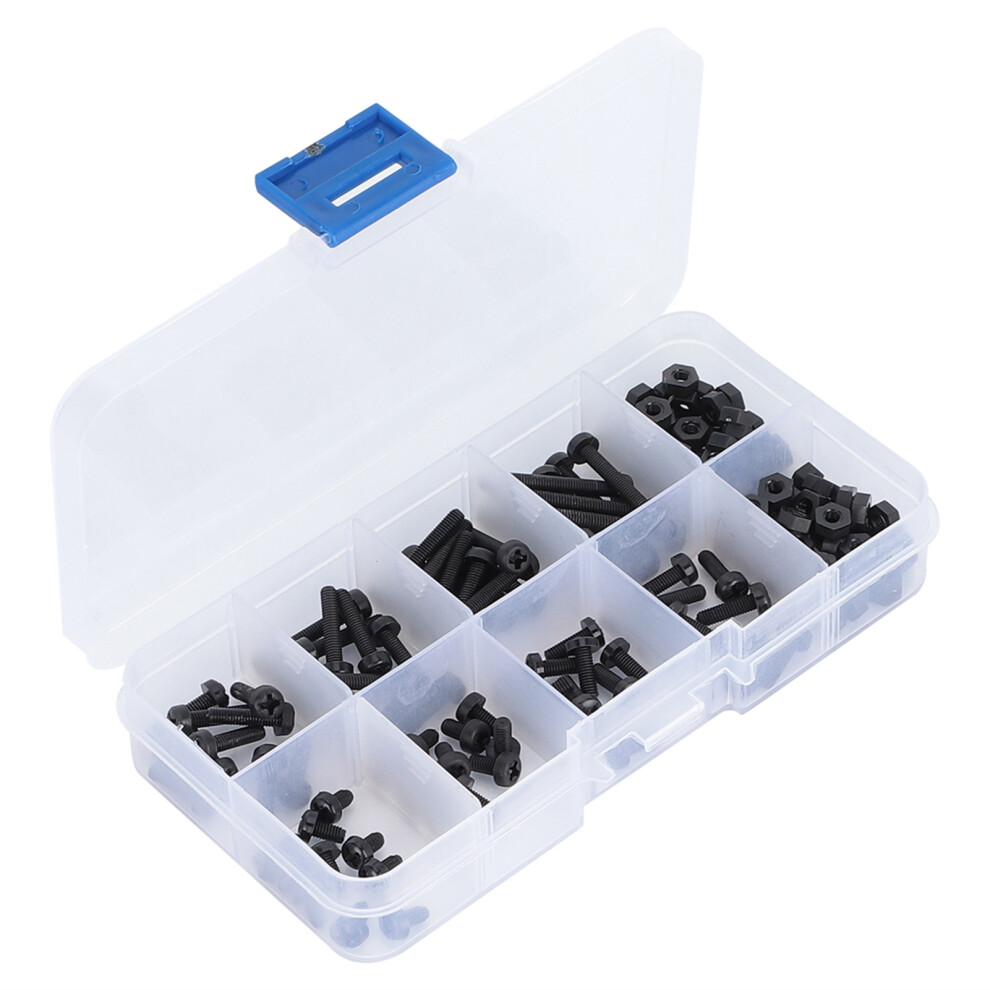 160Pcs M3 Plastic Fastener Set Nylon Cross & Hex Nuts for DIY & Repairs-image-OPC-PJKS62X-NEW