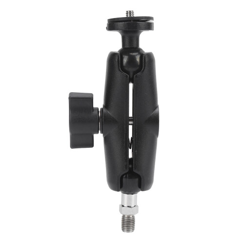 Motorcycle Handlebar Camera Mount 360 Mirror Bracket Metal Black 1