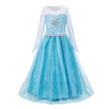 (100cm/39.37in)Frozen Schneekönigin Prinzessin Elsa Kleid Mädchen Weihnachten Party Verkleidung Kostüm