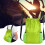 Waterproof Fluorescent Green Polyester Drawstring Travel Storage Bag 41x34x13cm 1