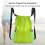 Waterproof Fluorescent Green Polyester Drawstring Travel Storage Bag 41x34x13cm 6