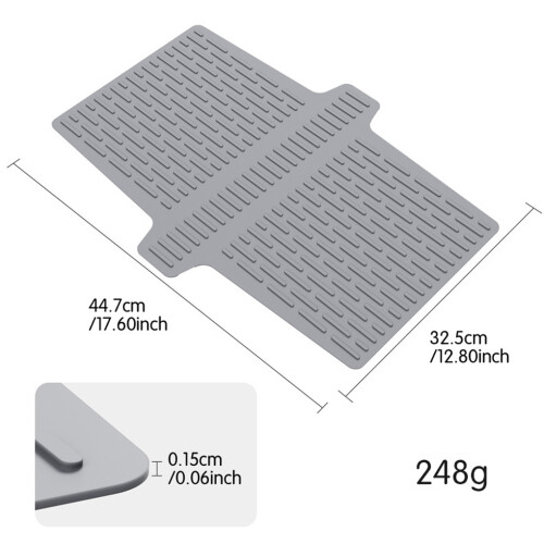 (grey) Flexible Silicone Sink Divider Pad For Anti Slip And Scratch Resistant 1
