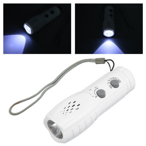 Radio de manivela blanco con linterna 14500 500mAh