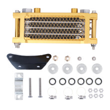 Universal Engine Oil Cooler Kit Gold Radiator with