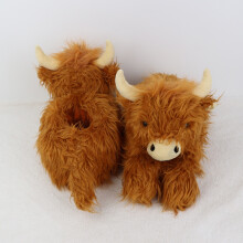 Cow Highland Plush Slipper Scottish Cow Slippers Warm Indoor Xmas Gift Home