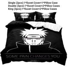 (Style F, Double) Bedding Anime Naruto Single Double King Duvet Cover Pillowcase Set Fans Gift