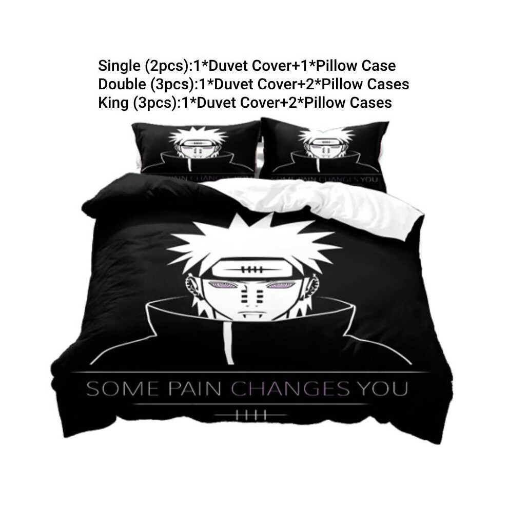 (Style F, Double) Bedding Anime Naruto Single Double King Duvet Cover Pillowcase Set Fans Gift