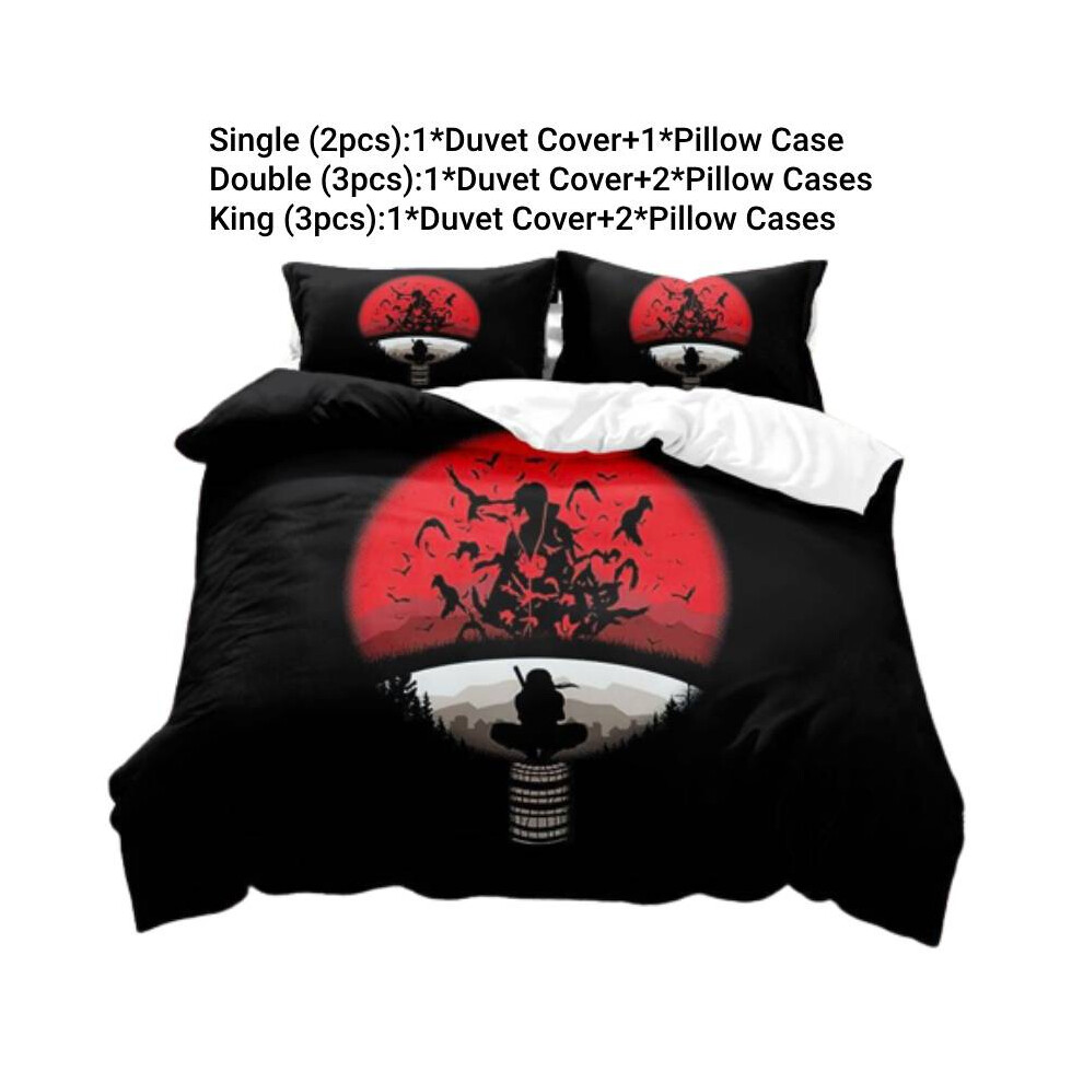 (Style M, Single) Bedding Anime Naruto Single Double King Duvet Cover Pillowcase Set Fans Gift