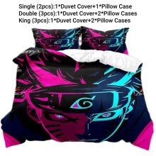 (Style A, Single) Bedding Anime Naruto Single Double King Duvet Cover Pillowcase Set Fans Gift