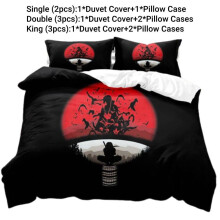 (Style M, Double) Bedding Anime Naruto Single Double King Duvet Cover Pillowcase Set Fans Gift