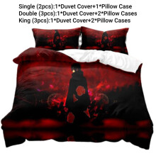 (Style J, Single) Bedding Anime Naruto Single Double King Duvet Cover Pillowcase Set Fans Gift