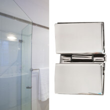 Glass Door Hinge for Shower Stainless Steel Double-Sided Flat Hinge 100mm Size