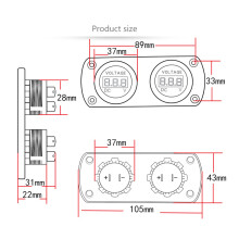 Voltmeter Dual 6-35V 105x43x31mm Rot/Blau/Grün