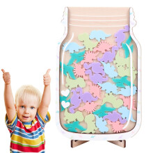Reward Glass with Stars for Children, Motivational Potty Training System, Classroom Behavior Incentive, Dinosaur Design