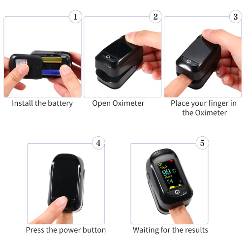 Mini Fingertip Pulse Oximeter with TFT Display, 5s Rapid Readings 1