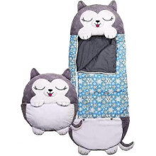 Sleeping Bag for Children, Soft Cuddly Sleeping Bag, 2-in-1 Sleeping Bag with Pillow, Foldable Animal Sleeping Bag(EPA02)