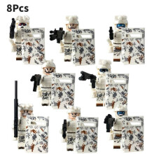 (White) Elite Minifigure Forces Set Military Swat Building Blocks Action Oriented Toy