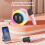 Set karaoke Bluetooth con 2 microfoni 1200mAh 10.5x7.5x10cm RGB 15