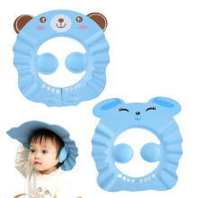 Baby Shower Caps 2 Pack, Soft Adjustable Leaf Shape Shampoo Protective Cap for Babies, Waterproof Bath Cap for Kids