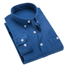 (Denim Blue, L) Blouses Corduroy Men Solid Jacket Casual Shirts Collar Long Sleeve Shirt Tops