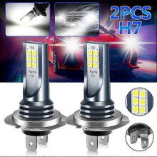 2pcs H7 Led Headlight Bulb Kit Car Fog Light Bulbs High Low Beam 110w 30000lm Super-bright 6000k White Led Lights for Vehicles(EPA13)