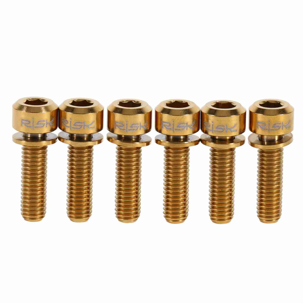6Pcs M5 X 18Mm Titanium Stem Bolt With Washer 9121376571558