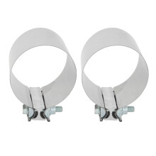 2 Stück Butt Joint Exhaust Sleeve Clamps Edelstahl mufflerband Clipse mit Bolzen für 4-Zoll-Rohr