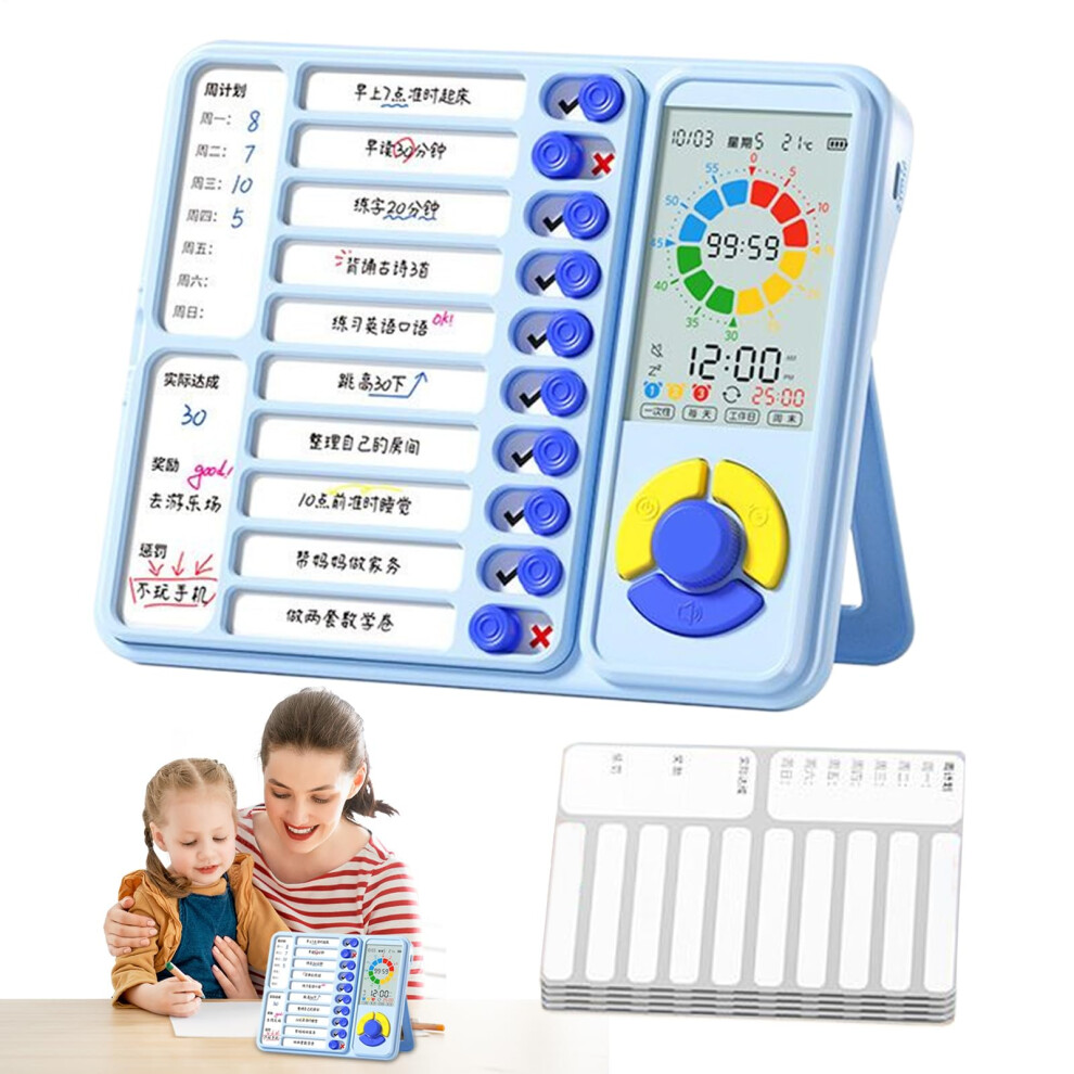 Task Timer Chore Chart Board with Loud Alarm | Visual Clock for Kids, Task Management Tool for Preschool Homeschooling