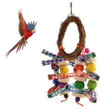 Parrot Rattan & Bamboo Chew Toy, 14cm Diameter, 30x23cm