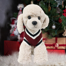 Hundestrickpullover Schulstil V-Ausschnitt Weich Atmungsaktiv Vielseitig Hundestrickweste Kleidung Weinrot L