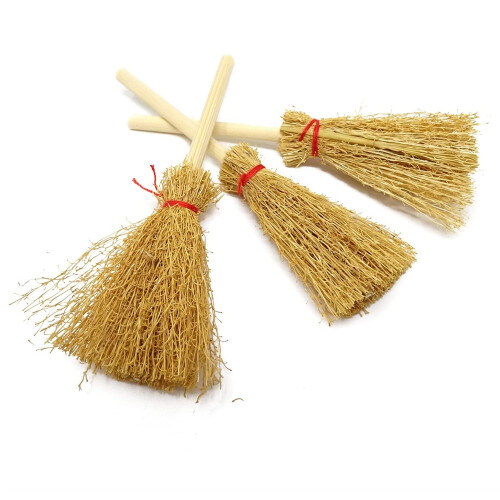 20Pcs Miniature Artificial Mini Straw Brooms Witches Decor Toy 1