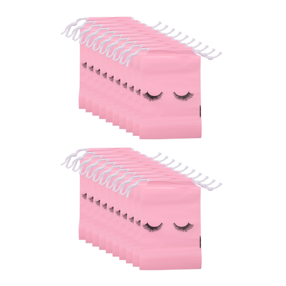 Pink 50 Pieces Eyelash Aftercare Bags Makeup Bags Toiletry Pouch ,S