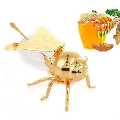 Bee Honey Containers with Dipper for Storage Gold 2
