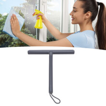 Grey Shower Squeegee TPE PP Soft Head Glass Door & Car Window 25cm