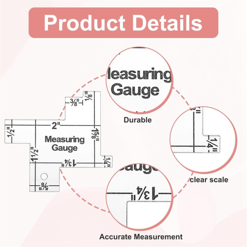2Pcs Acrylic Sewing Gauge Seam Guide Ruler, Mini Sewing Ruler 2